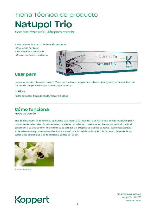 Ficha técnica Natupol Trio