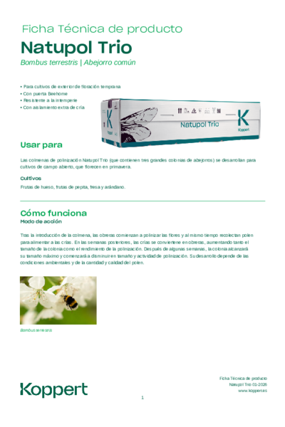 Ficha técnica Natupol Trio