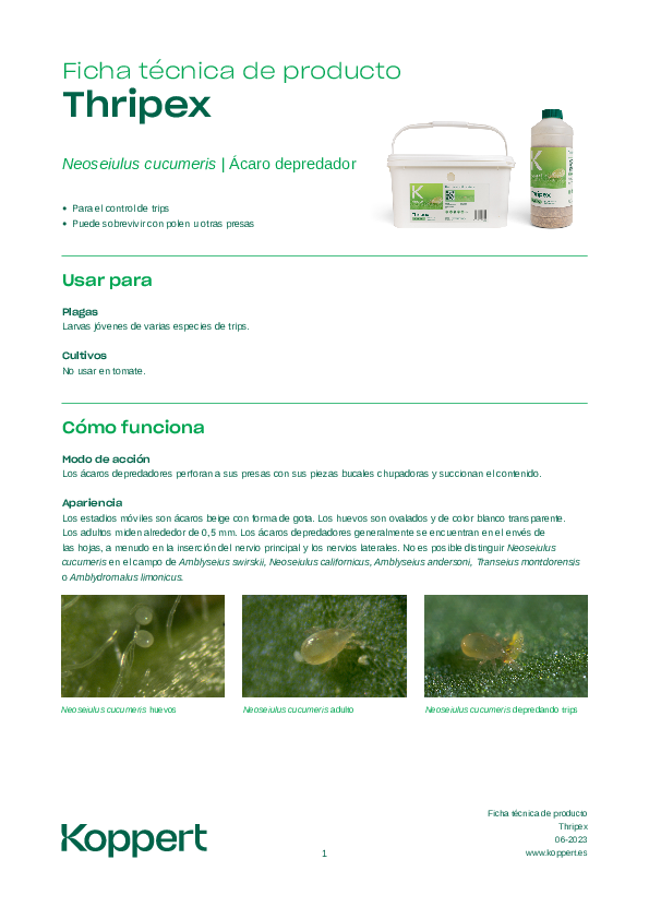 Thripex Ficha Técnica