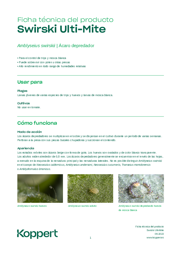 Swirski Ulti-Mite Ficha Técnica