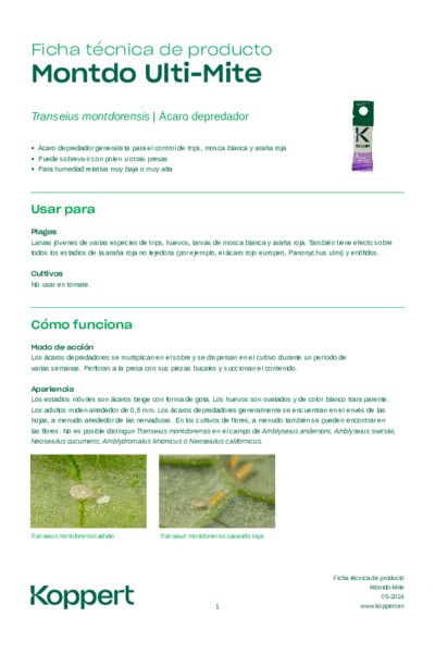 Montdo Ulti-Mite - Ficha Técnica
