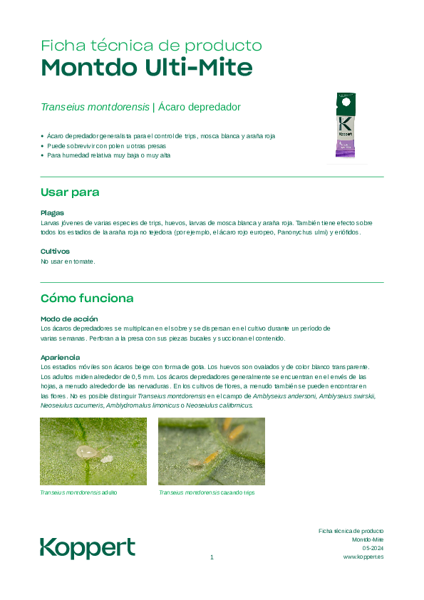 Montdo Ulti-Mite - Ficha Técnica