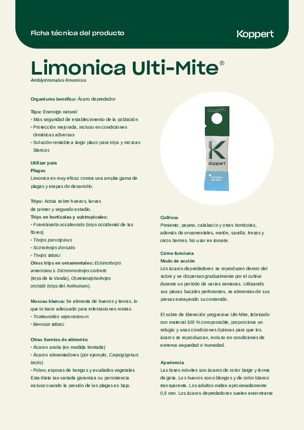 Ficha Técnica Limonica Ulti-Mite