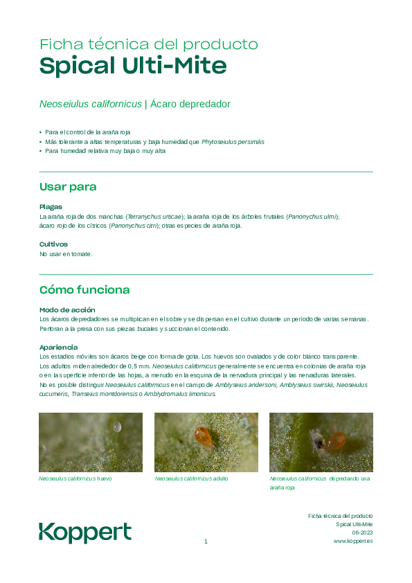 Spical Ulti-Mite Data Sheet