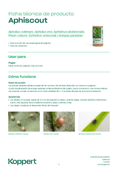 Aphiscout Ficha Técnica
