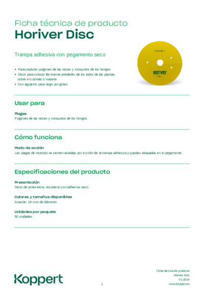 Ficha técnica de producto Horiver Disc