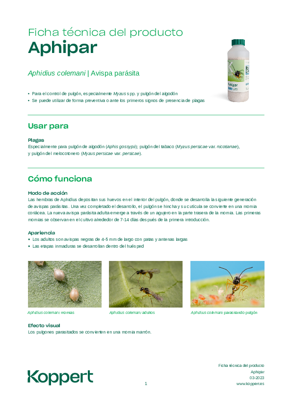 Aphipar Ficha Técnica