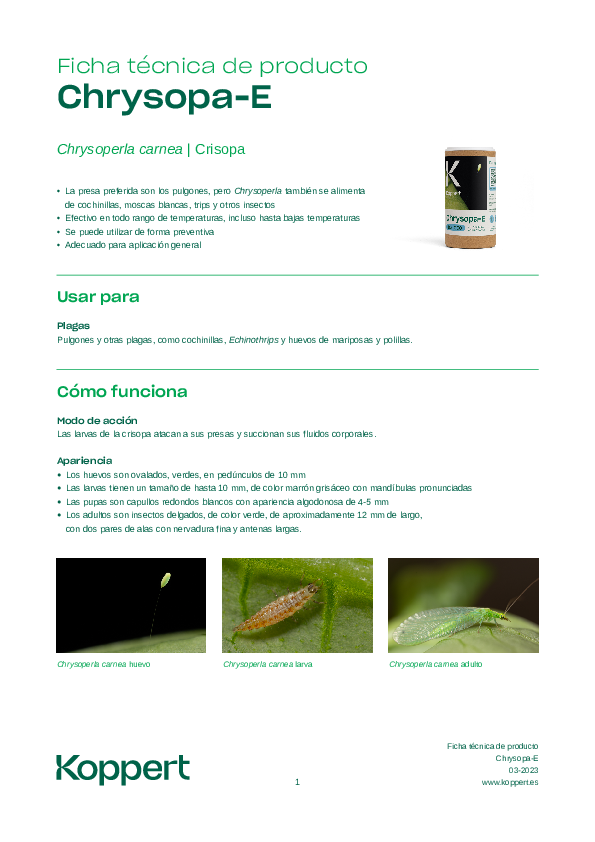 Chrysopa E Ficha Técnica