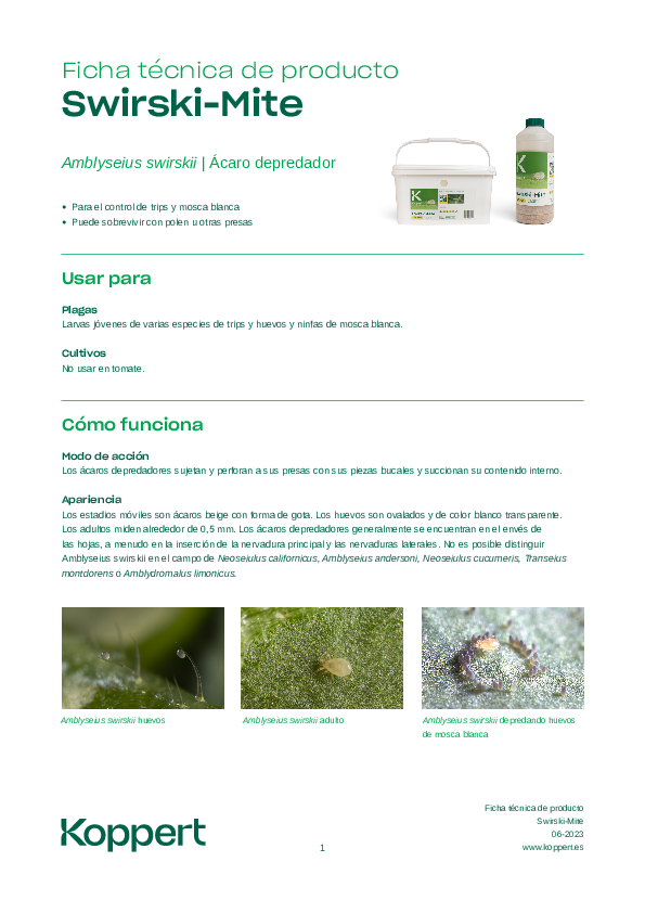 Swirski-Mite Ficha Técnica