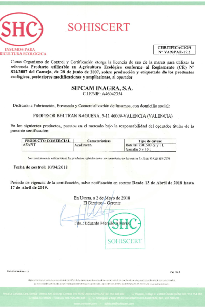 Azafit Registro Ecológico CAAE