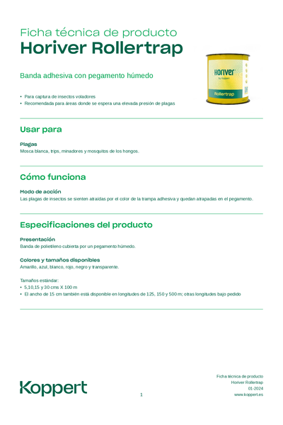 Horiver Rollertrap - Ficha técnica